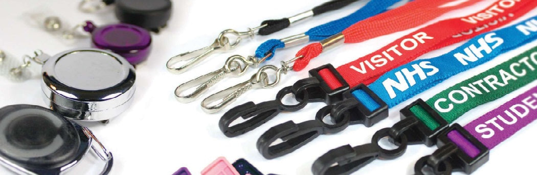 Picture showing different lanyards and badge reels