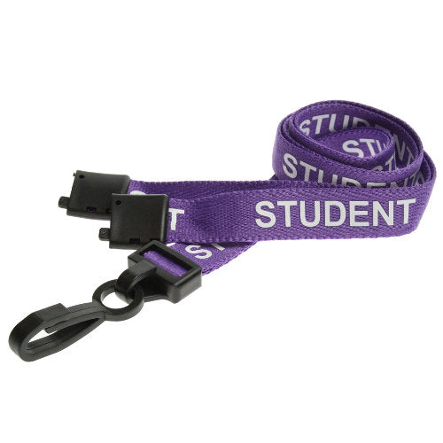 Pre-Printed STUDENT Lanyard with Plastic J Clip & Safety Breakaway purple