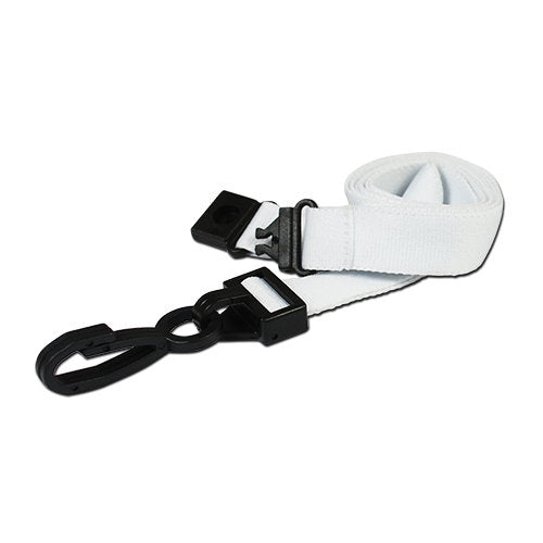 Safety Breakaway 15mm Lanyard with Plastic J Clip white